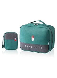 erorex 2 Size Empty First Aid Bags with Small Medical Pouch, Insulated Survival Medicine Bag, Portable Medication Travel Carrying Case for Car Home Camping Office (Green)  - Image 4