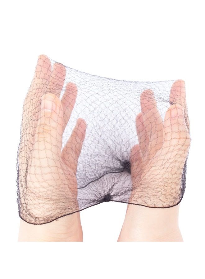 Askuang 20PCS of Black Hair Net Invisible Elastic Edge Mesh Stretchable Hair Nets for Women Sleeping Ballet Bun Food Service Individual Package Hairnet 20" (50 cm) - Image 3