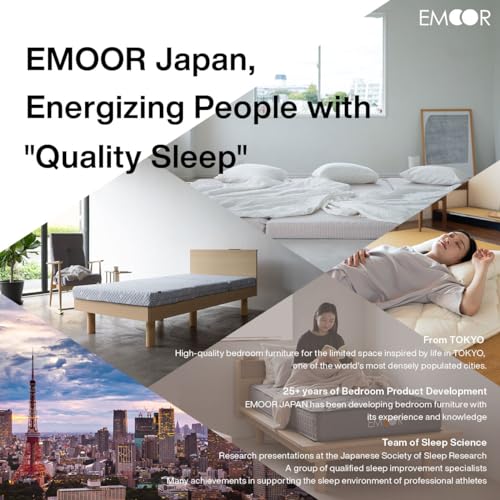 EMOOR Zip Cover for Japanese Futon Mattress PRESSO Twin/Twin XL Made in Japan 100% Cotton (Gray), Zipper-Closure Tatami Floor Sleeping Mat Protector - Image 3