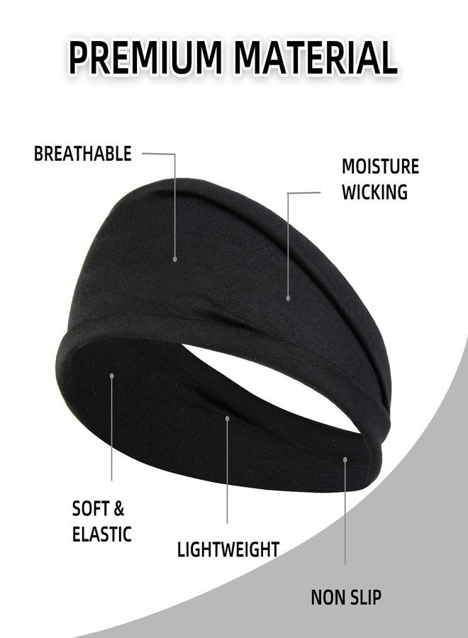 هواتشي أطواق شعر هواتشي سوداء للنساء، مانعة للانزلاق، 4 قطع من أطواق الشعر المطاطية، مجموعة واحدة متعددة الأنماط - إكسسوارات شعر عصرية، أطواق شعر ناعمة من القماش للتمارين الرياضية واليوغا. - Image 3