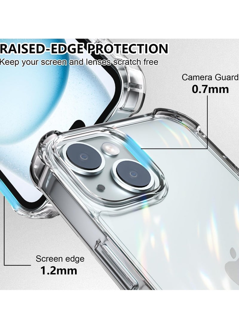 نيو جراب شفاف مقاوم للصدمات لهاتف Apple iPhone 15 - غطاء سيليكون ناعم بتصميم نحيف مع زوايا مبطنة بالهواء ومصد مرن من مادة TPU وحماية ضد الخدش - Image 4