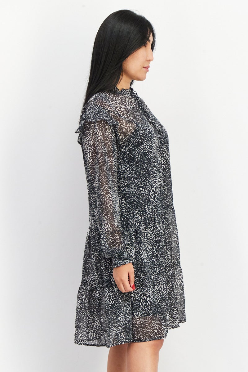 ESPRIT Women 2 Pcs Allover Print Mini Dress With Inner Garment Set, Multicolor - Image 2