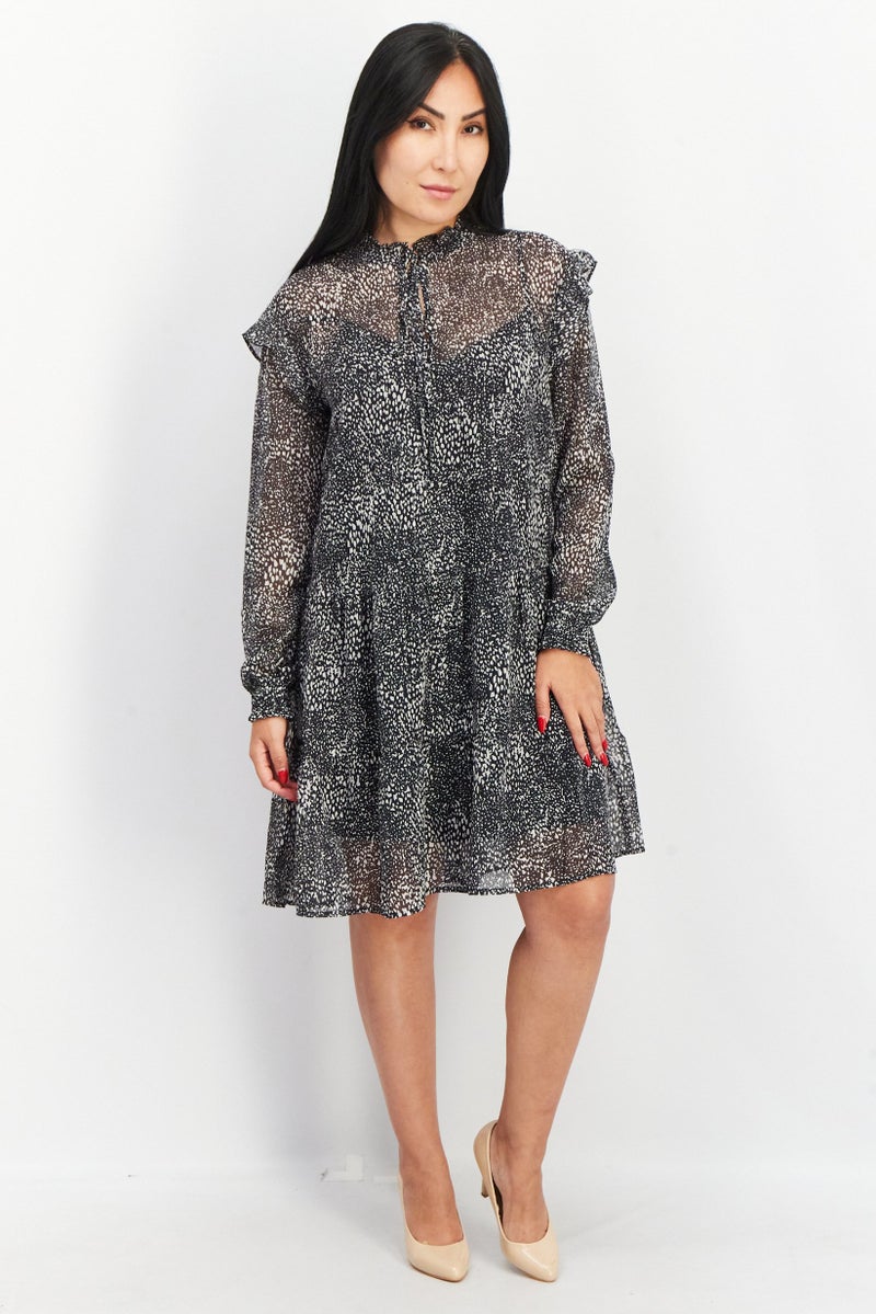 ESPRIT Women 2 Pcs Allover Print Mini Dress With Inner Garment Set, Multicolor - Image 4