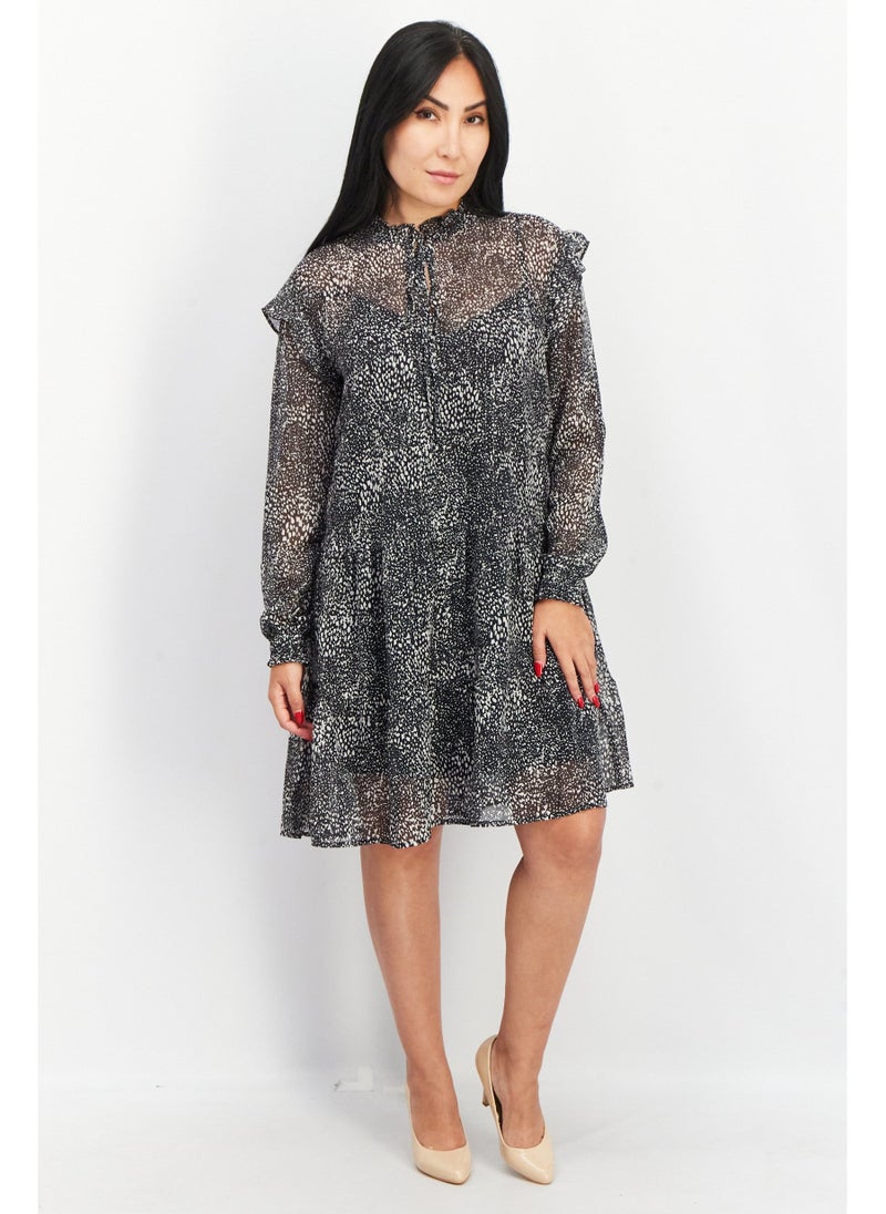 ESPRIT Women 2 Pcs Allover Print Mini Dress With Inner Garment Set, Multicolor - Image 5