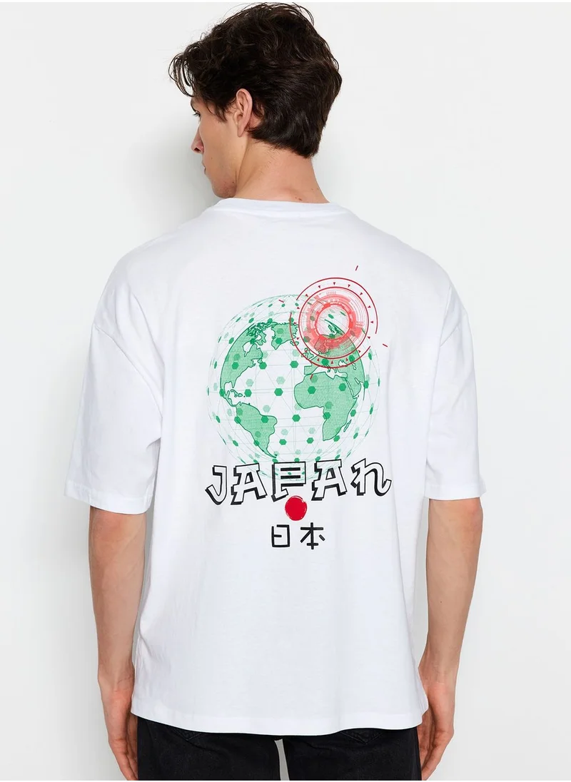 trendyol Graphic Print Crew Neck T-Shirt