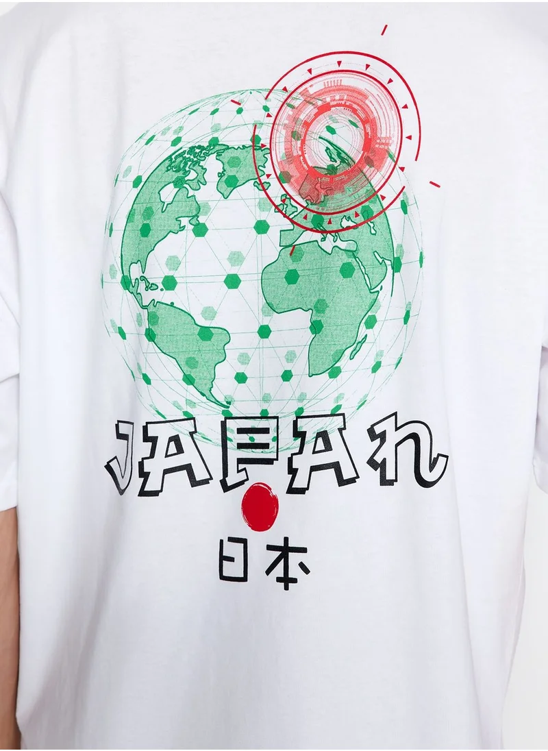 trendyol Graphic Print Crew Neck T-Shirt