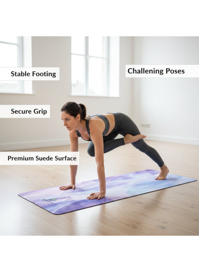 DEEPFIT Suede Yoga Mat, Exercise Mat for Yoga, Pilates, Stretching & Home Workout, Non Slip Exercise Fitness Mat with Soft Suede Surface for Men & Women, Eco-Friendly Fitness & Exercise Mat - Image 4