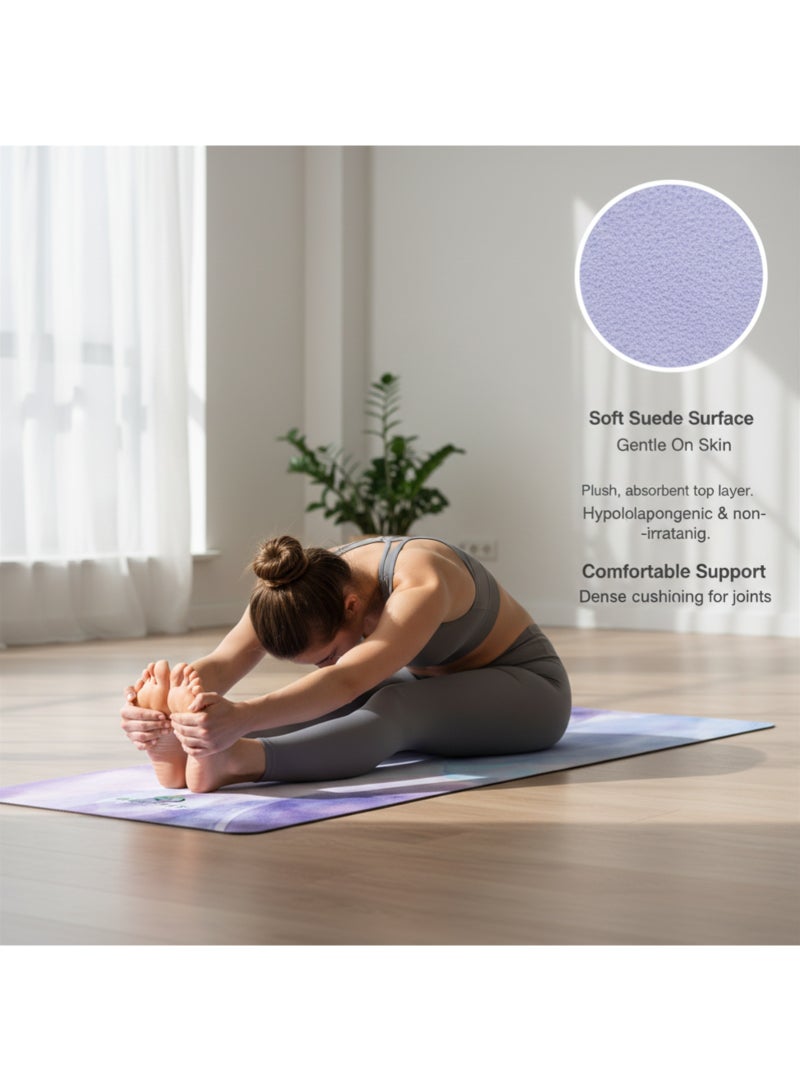 DEEPFIT Suede Yoga Mat, Exercise Mat for Yoga, Pilates, Stretching & Home Workout, Non Slip Exercise Fitness Mat with Soft Suede Surface for Men & Women, Eco-Friendly Fitness & Exercise Mat - Image 5