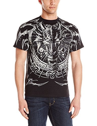 Liquid Blue Men's Plus-Size Dragon Catcher T-Shirt, Black, X-Large - Image 1
