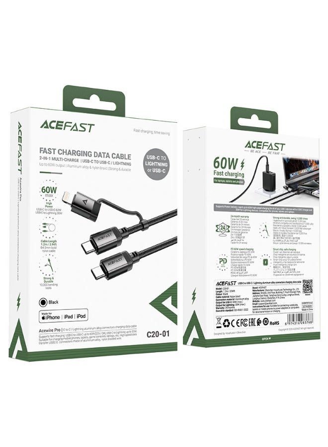 AceFast Charging Data Cable C20-01 USB-C to Lightning / USB-C - Image 5