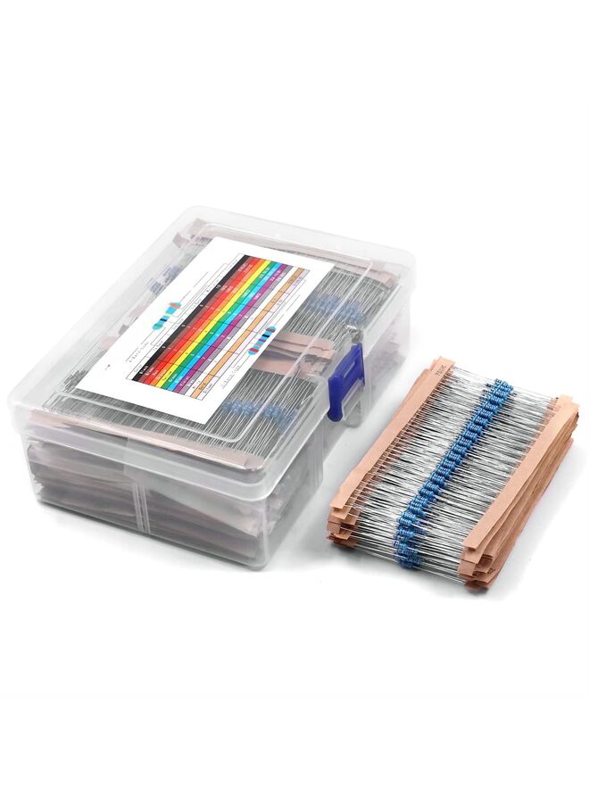 LAMAY 130 Values Resistor Kit 1/4W, 1 Ohm-3M Ohm Compliant Resistor Assortment Kit Metal Film Fixed 1% Electrical Resistors Set Assortment Resistance Optional - Image 1