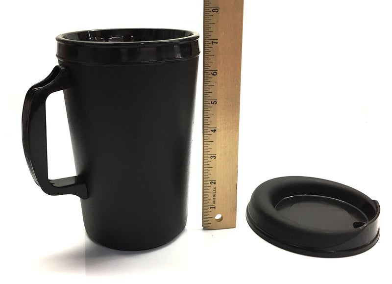 GAMA Electronics 34 Oz ThermoServ Foam Insulated Coffee Mugs - Black - Image 4