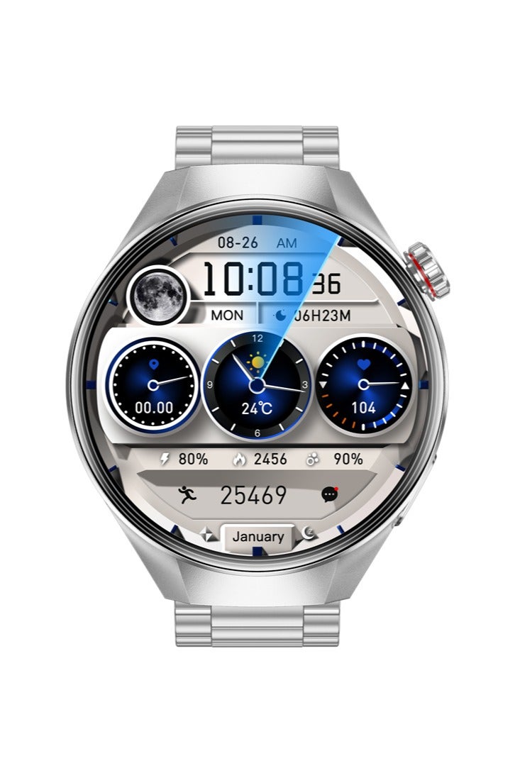 رولستيمي ساعات رجالية ساعات ذكية ساعات رياضية ساعات مغامرات خارجية شاشة لمس بالكامل اتصال بلوتوث مراقبة الصحة مقاومة للماء بطارية طويلة الأمد - Image 2