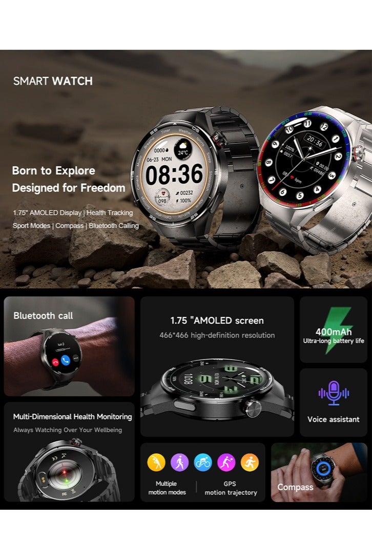 RollsTimi  Men's Watches Smartwatches Sports Watches Outdoor Adventure Watches Full Touchscreen Bluetooth Calling Health Monitoring Waterproof Ultra-Long Battery Life - Image 2