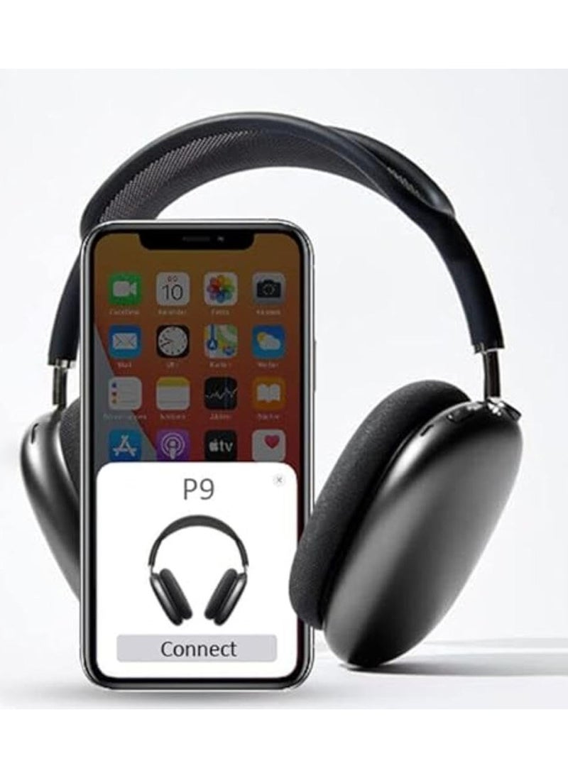 AAS ECOM - P9 Bluetooth Wireless Headset Over-Ear Headphone With Mic (Black) - Image 1