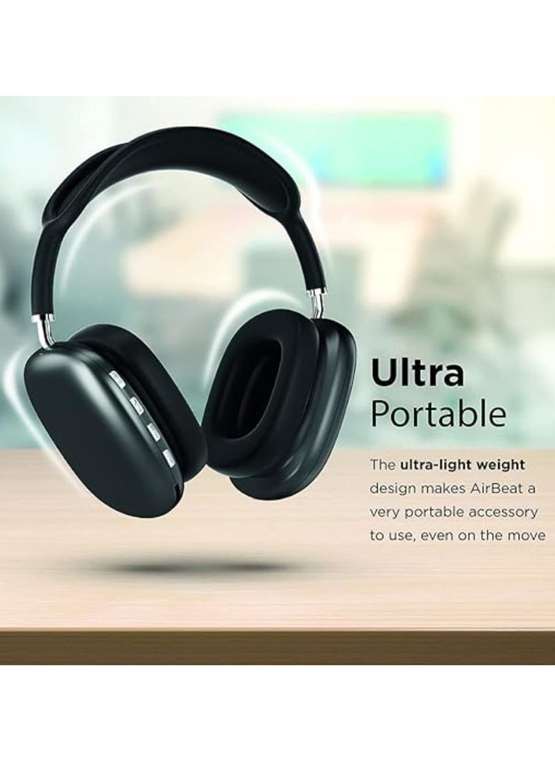 AAS ECOM - P9 Bluetooth Wireless Headset Over-Ear Headphone With Mic (Black) - Image 1