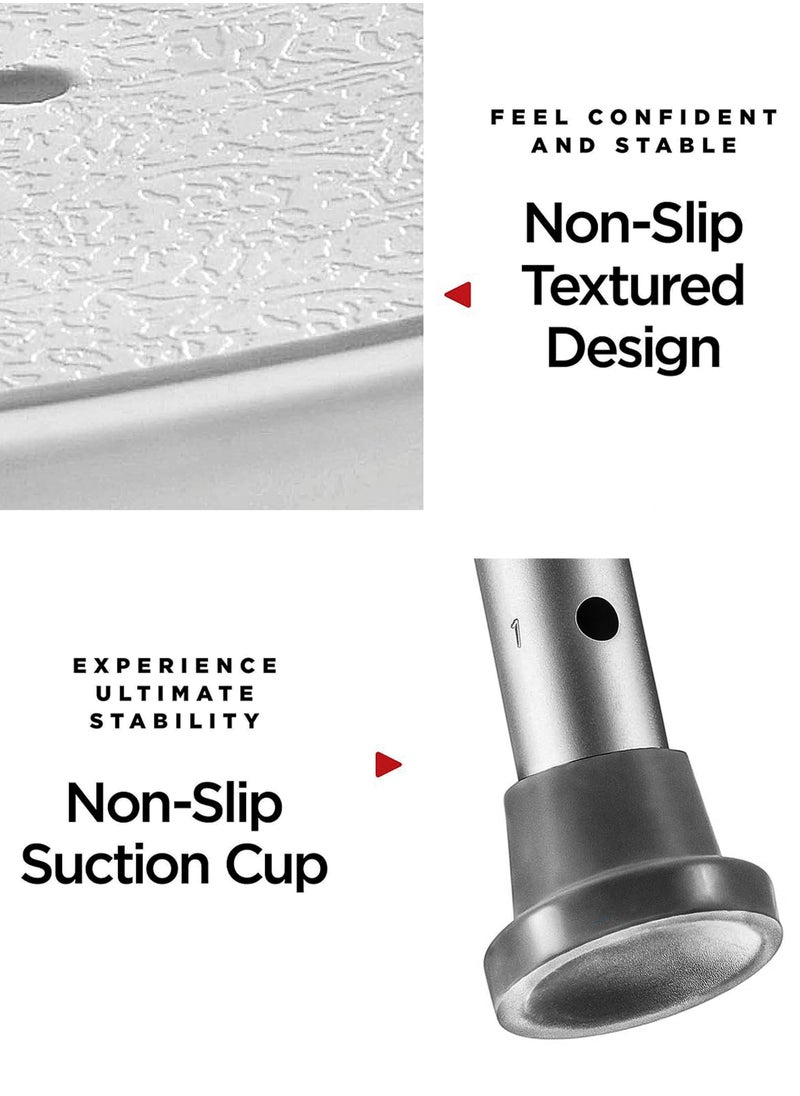 DBLEW Adjustable Height Shower Stool Bathroom Bench Lightweight Bath Seat Anti Slip Tub Safety Chair for Disabled Elderly Pregnant Women And Post Surgery Patients With Handles Build in Shower Head Holders  - Image 5