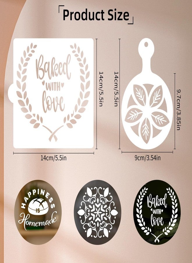 Motroce 25PCS Cookie Stencils, Reusable Artisan Bread Stencils for Sourdough 5x5 Inch, Coffee Stencil Templates Mold Tools DIY Craft Template - Image 2