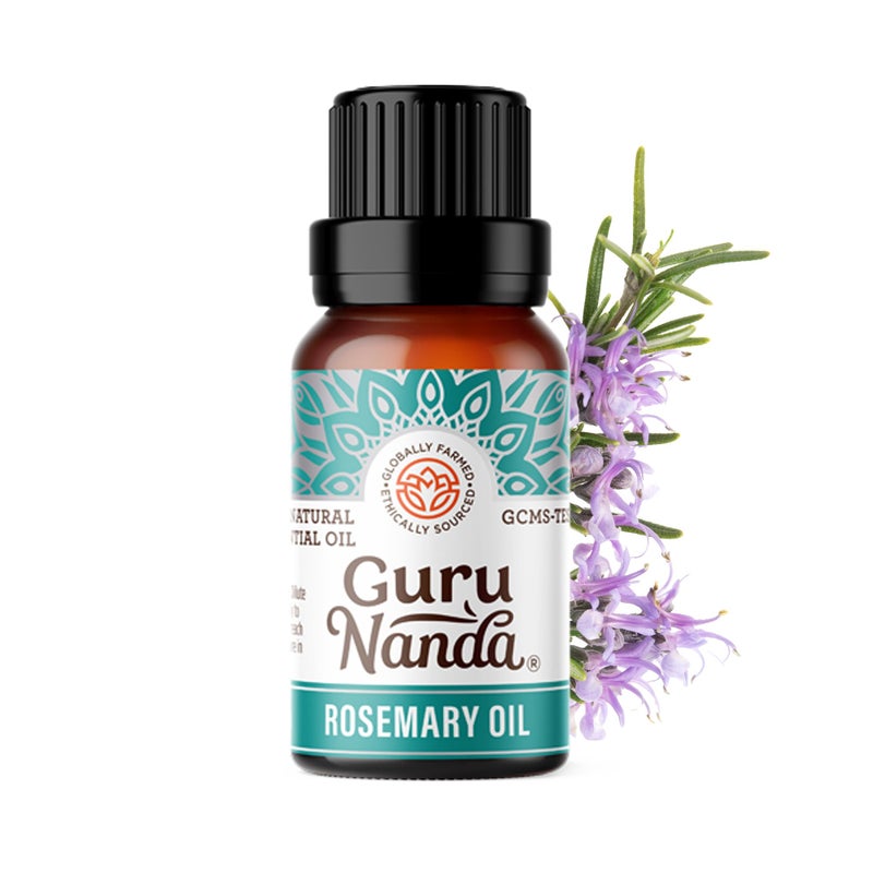 GuruNanda Rosemary Essential Oil, 100% Pure, Natural and Undiluted Diffuser Oil for Aromatherapy, Massages & DIY Recipies, Promotes Sense of Clarity & Supports Supple Hair (0.5 fl Oz) - Image 1