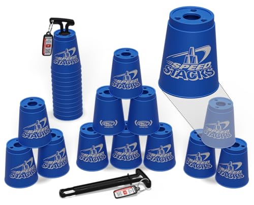 Speed Stacks | Official Sport Stacking Set, Blue - 12 Cups and Holding stem | Top Grade Materials, Low Friction | WSSA Approved - Image 1