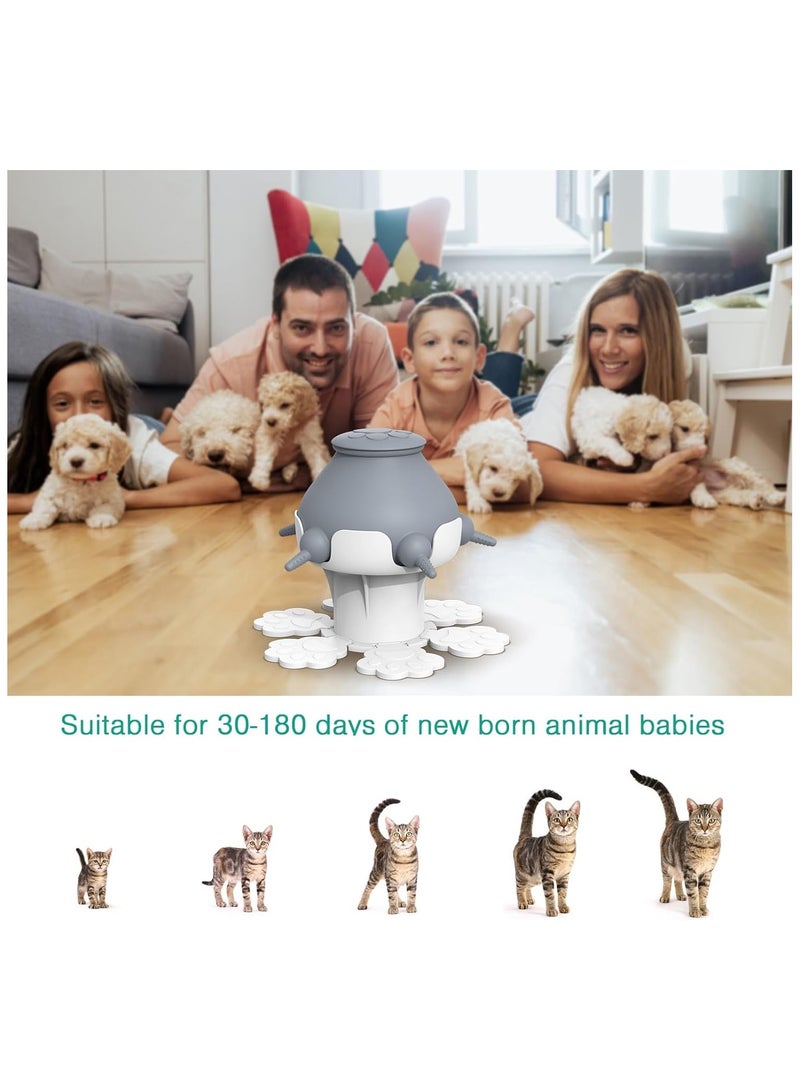 Pet Milk Feeder 300ml Nursing Silicone Bottles Adjustable Height Puppy with 5 for Dogs Cats Rabbits Grey - Image 5