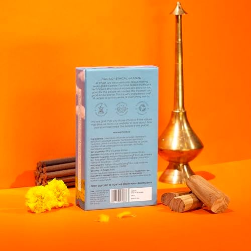 PHOOL Luxury Incense Ayodhya Bambooless Incense Sticks | Soumya Chandan Dhoop for Pooja & Meditation | Natural Chemical-Free Smokeless Agarbatti | Free Dhoop Holder | Eco-Friendly | Pack of 27 - Image 4