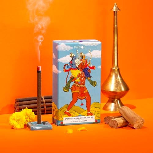 PHOOL Luxury Incense Ayodhya Bambooless Incense Sticks | Soumya Chandan Dhoop for Pooja & Meditation | Natural Chemical-Free Smokeless Agarbatti | Free Dhoop Holder | Eco-Friendly | Pack of 27 - Image 3