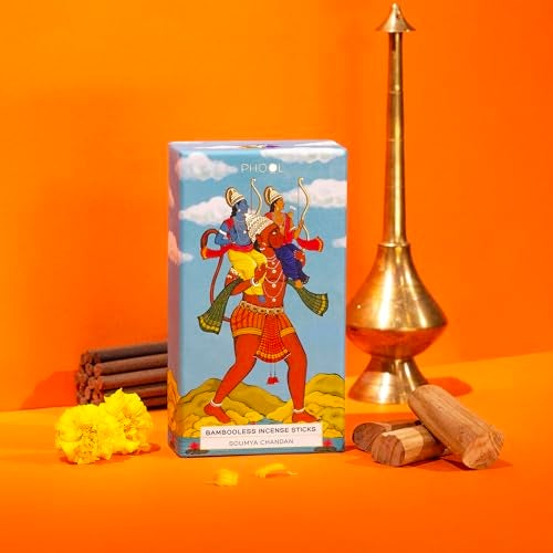 PHOOL Luxury Incense Ayodhya Bambooless Incense Sticks | Soumya Chandan Dhoop for Pooja & Meditation | Natural Chemical-Free Smokeless Agarbatti | Free Dhoop Holder | Eco-Friendly | Pack of 27 - Image 2