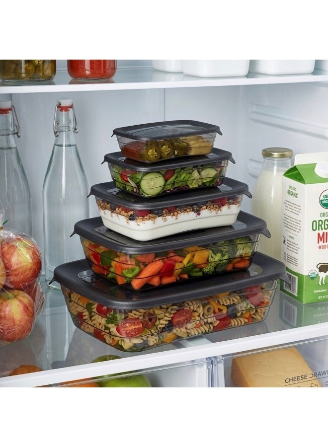 ماكس بلاست طقم علب ثلاجة بلاستيك صحي آمن ماكس بلاست – 5 قطع (250 مل – 3000 مل) – أغطية محكمة الغلق، خالية من BPA – مثالية لتجهيز الوجبات وتنظيم الثلاجة – ألوان متعددة - Image 5