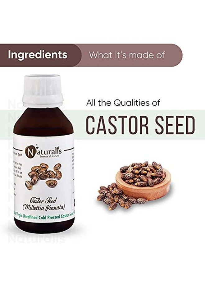 Naturalis - Essence Of Nature Extra Virgin Cold Pressed Unrefined Castor Oil For Hair Growth Skin Care Moisturizing Dry Skin Nails 100Ml - Image 1