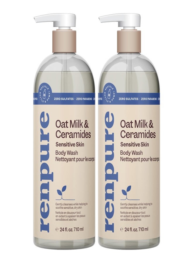 Renpure Oat Milk & Ceramides Body Wash - For Gentle Cleansing & Hydration - For Sensitive Skin - Oat Milk & Ceramides - 24 Fl Oz each, 2 Pack - Image 1