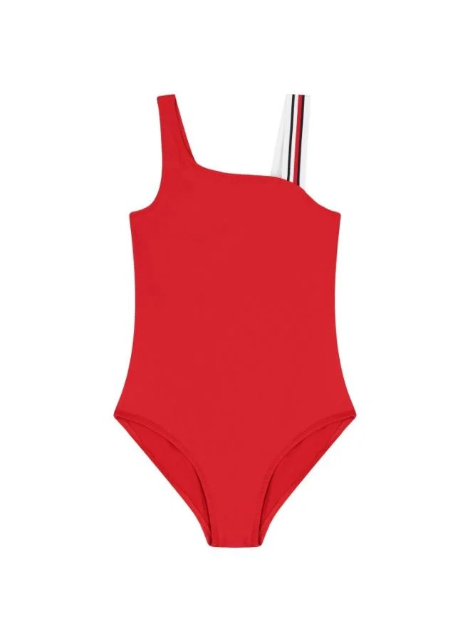Tommy Hilfiger Kids Asymmetrical Neck Swimsuit