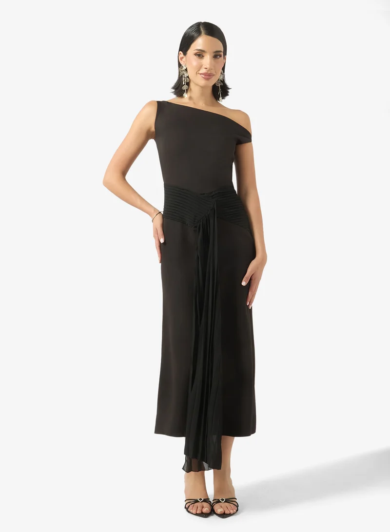 جينجر بوتيك Drop Shoulder Gather Detail Dress