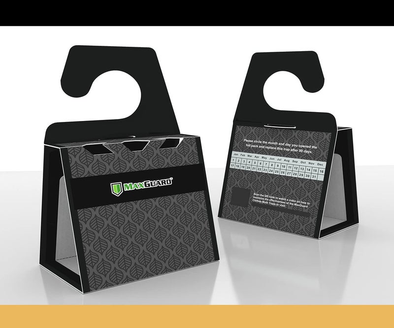 MaxGuard Clothes Moth Traps (6+2 Free Traps) with Extra Strength Pheromones | Non-Toxic Sticky Glue Trap for Closets and Carpet Moths | No Mothballs | Lure, Trap and Kill Case-Bearing Webbing Moths | - Image 3