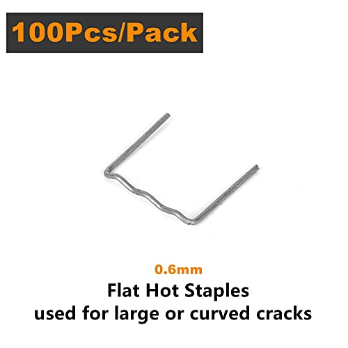 Ruimou 100pcs 0.6mm/0.8mm Automotive Plastic Repair Machine Welding Hot Staples for All Cars (0.6mm Flat Hot Staples) - Image 2