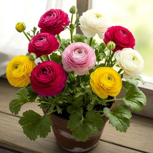 Earth Hopper 50 Seeds Ranunculus Flower Mix Colors Pack for Gardening, Low Maintenance, Air Purifying, Grow All Seasons. - Image 4