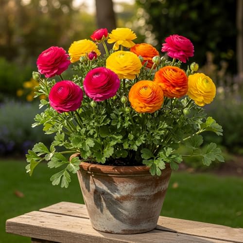 Earth Hopper 50 Seeds Ranunculus Flower Mix Colors Pack for Gardening, Low Maintenance, Air Purifying, Grow All Seasons. - Image 2