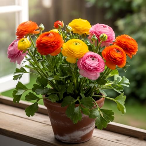 Earth Hopper 50 Seeds Ranunculus Flower Mix Colors Pack for Gardening, Low Maintenance, Air Purifying, Grow All Seasons. - Image 3