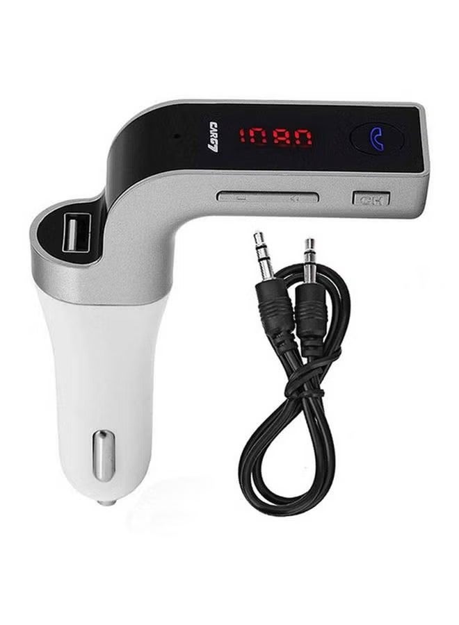 2-In-1 Bluetooth Car FM Transmitter With AUX Cable