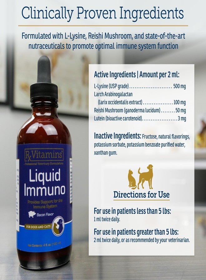 ركس فيتامينز فيتامينات آر إكس السائلة لدعم مناعة الكلاب والقطط - مكمل فطر الريشي للكلاب والقطط مع إل-لايسين - مكملات مثالية للعين، ومكملات معززة للمناعة للحيوانات الأليفة - 4 أونصة - Image 5