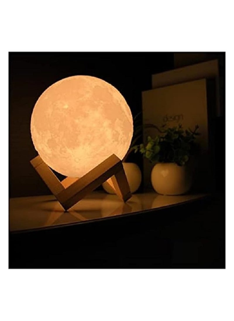 Generic - 3D Moon LED Night Table Lamp White/Beige 20cm - Image 1