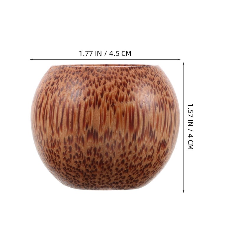 Coconut Wood Stemless Wine Glass Beer Mug Travel Camping Tea Drinking Cup - Image 3