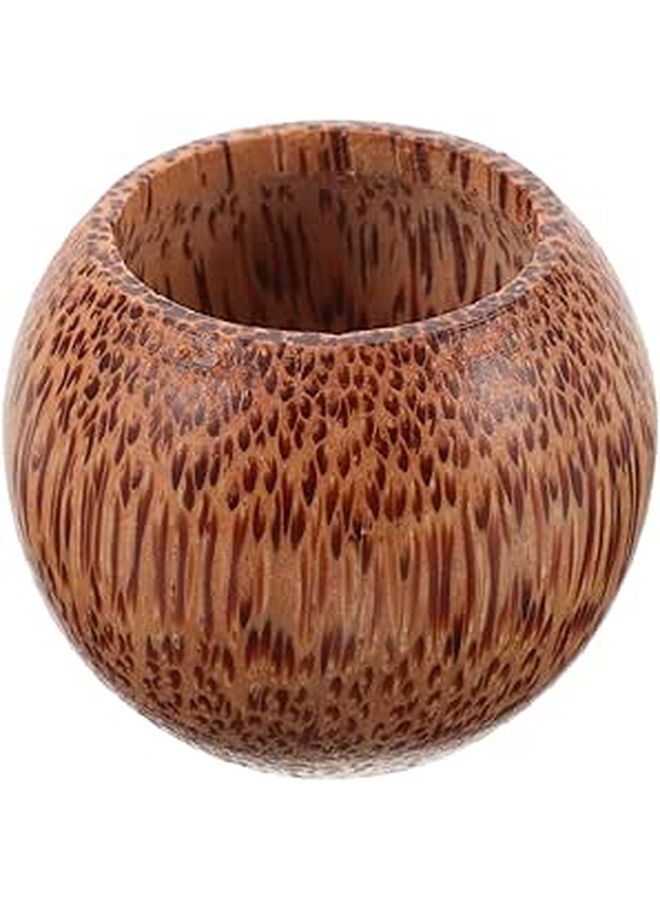 Coconut Wood Stemless Wine Glass Beer Mug Travel Camping Tea Drinking Cup - Image 1