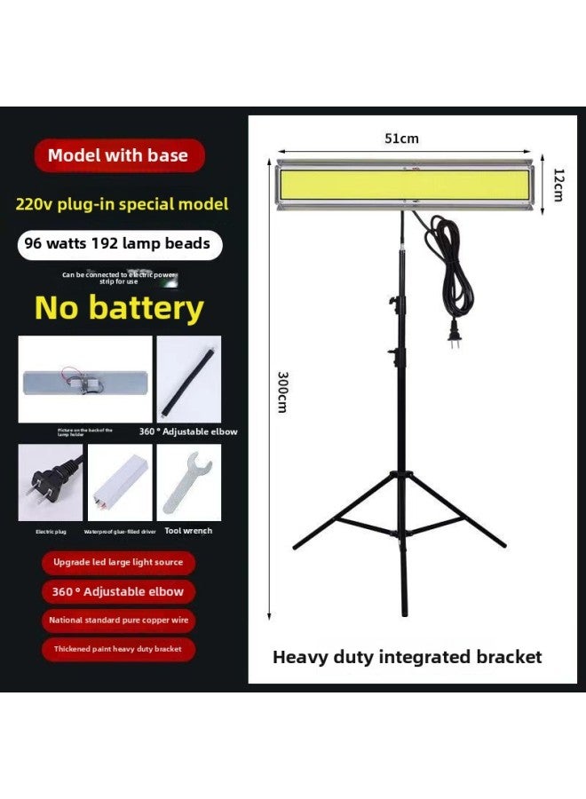 Loquat Outdoor Waterproof 12vled Stall Strip Night Market Light 48 Volt Battery Car Low Voltage DC 220v Lighting-Light Source Power:380 Watts  Without Bracket-Light Color:220v Household Power Strip Model - Image 1