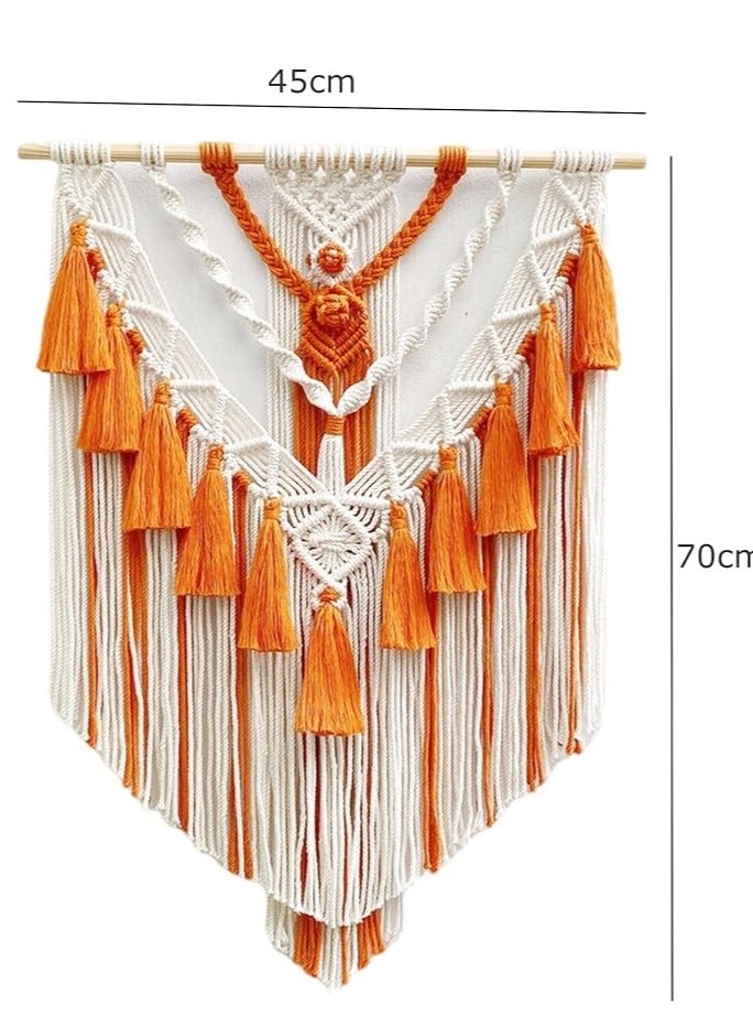 Antikiano Macrame Wall Hanging - Handmade Boho Woven Wall Hanging with Tassel -	27.5 x 16.5 x 0.2 inches - Image 3