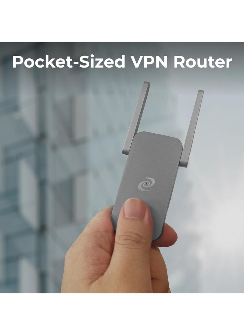 Deeper Network - Deeper Connect Air - World’s Thinnest, Lightest, Smallest Travel Decentralized VPN Router with no monthly fees, built-in ad blocking, and protection for public Wi-Fi. Lightweight (0.9 oz) with dual antennas, the Wi-Fi router supports all your devices at speeds up to 300 Mbps - Image 1