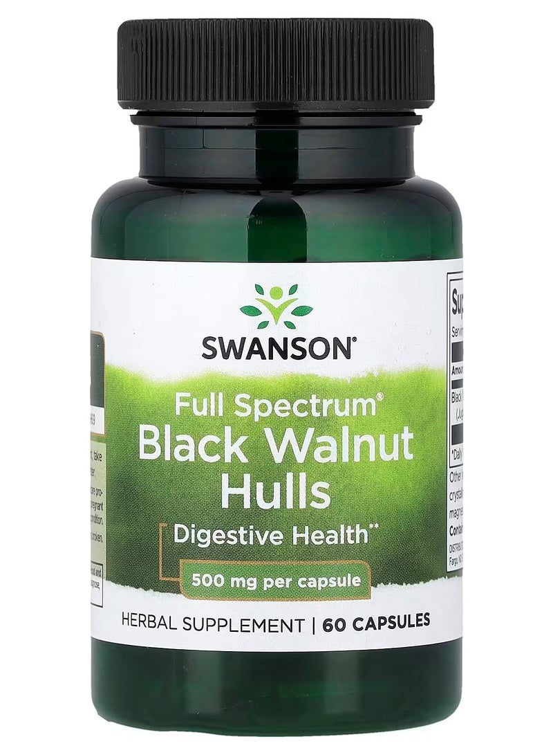 SWANSON Full Spectrum Black Walnut Hulls, 500 mg, 60 Capsules