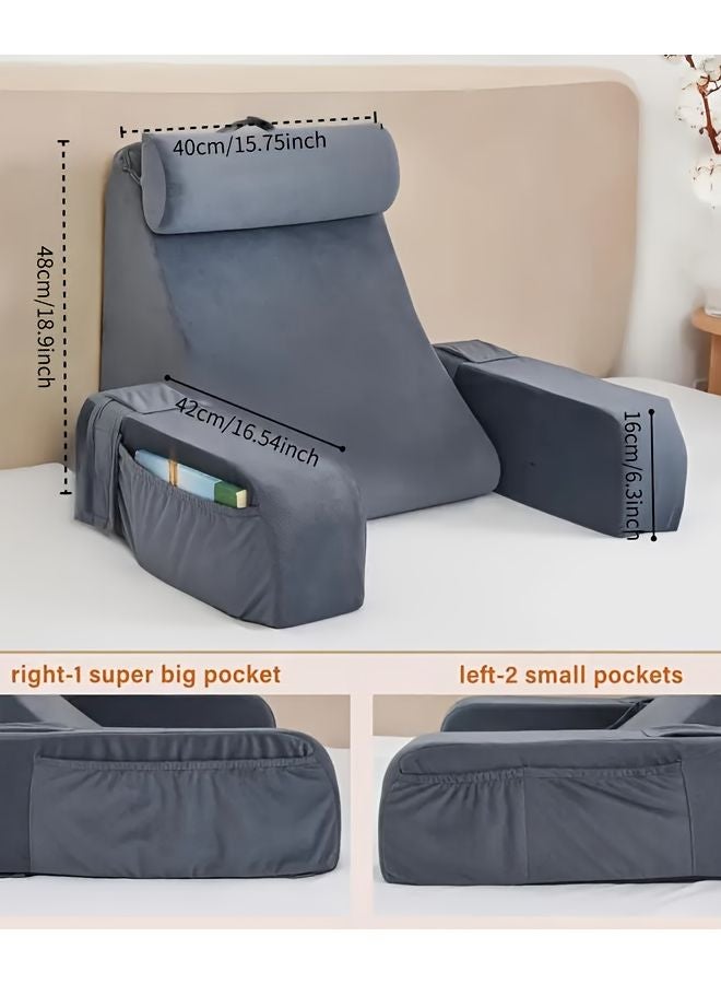 وسادة سرير كبيرة سوداء مع غطاء قابل للإزالة للأريكة والقراءة على الأرض والألعاب والقيلولة - Image 4