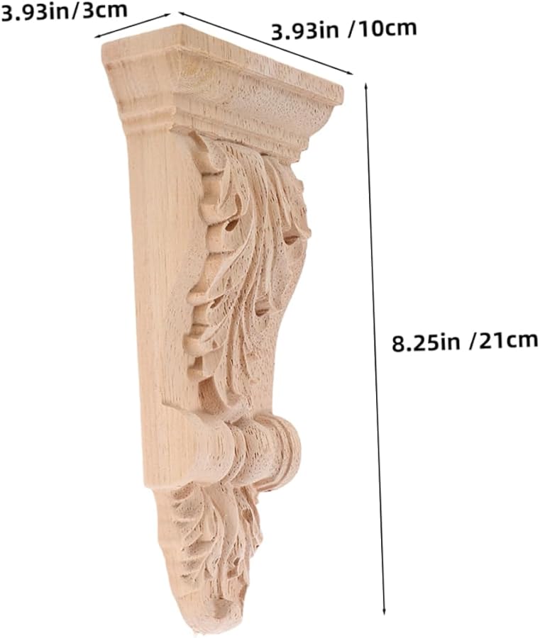 PRETYZOOM Carved Solid Wood Corbel Bracket European Classical Design for Home Decoration - Image 3