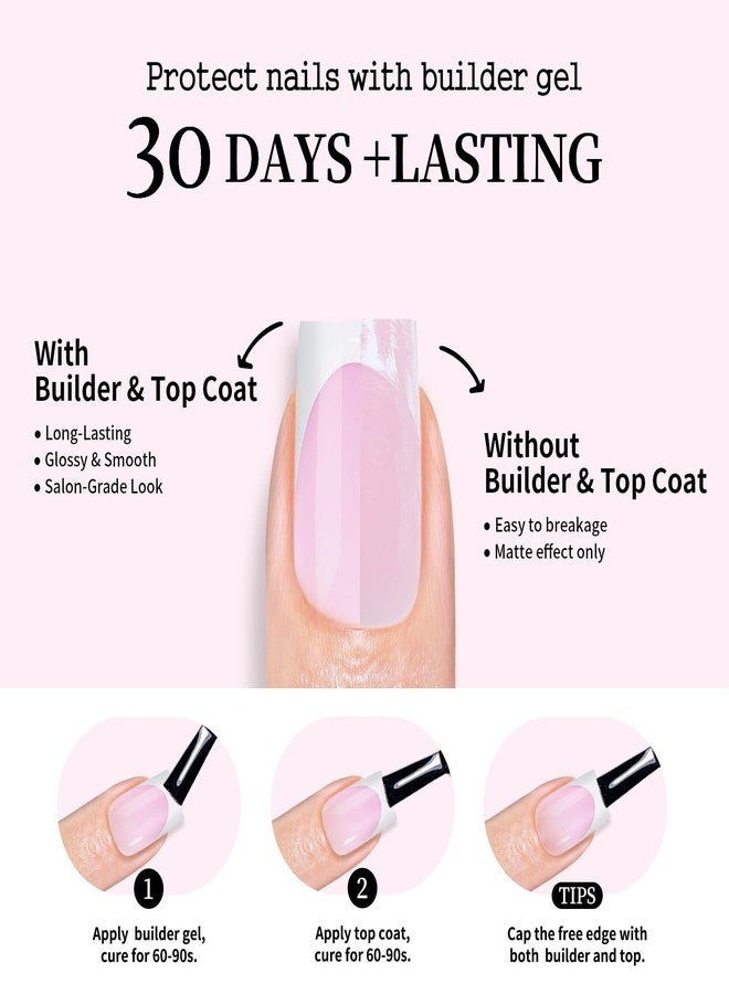 Cycullinyt French Tip Press On Nails: 160 PCS Pink Short Square Press On Nail Tips Full Cover Soft Gel Fake Nails, 16 Sizes Pre-Shaped French Nail Tips for Acrylic Nails DIY Nail Art Salon Home Use - Image 5